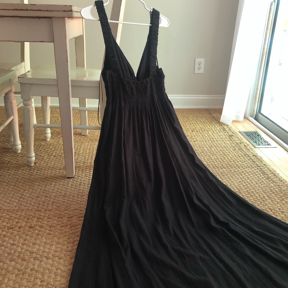 New: Abercrombie & Fitch Scrunch Strap Linen Blend Midi Maxi Dress. Size Small - Picture 6 of 13